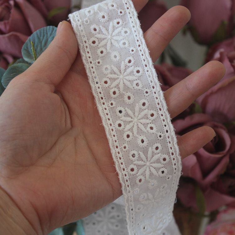 Sewing Lace Eyelet Fabric Width 2-7 cm EF0053-Lace Fabric Shop