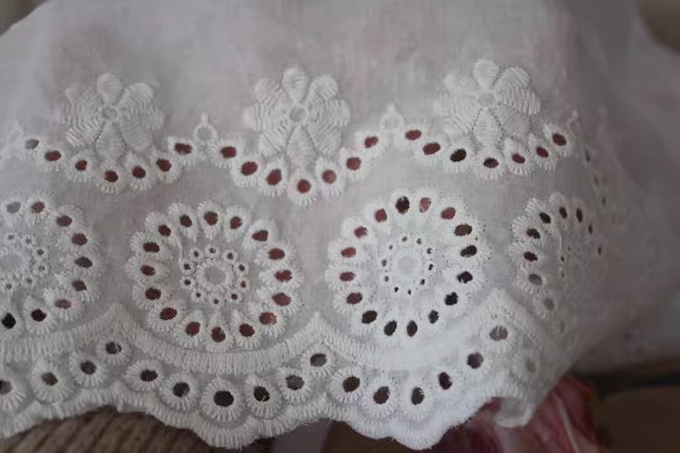 Sewing Lace Eyelet Fabric Width 27-44 cm EF0044-Lace Fabric Shop