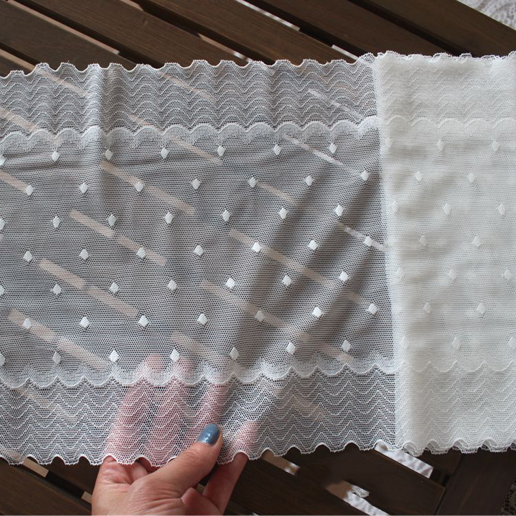 Striped Elastic Lace Trim Fabric 22-25 cm LT0413