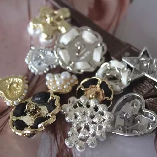 Sweater Beaded Metal Clothes Button BU0006