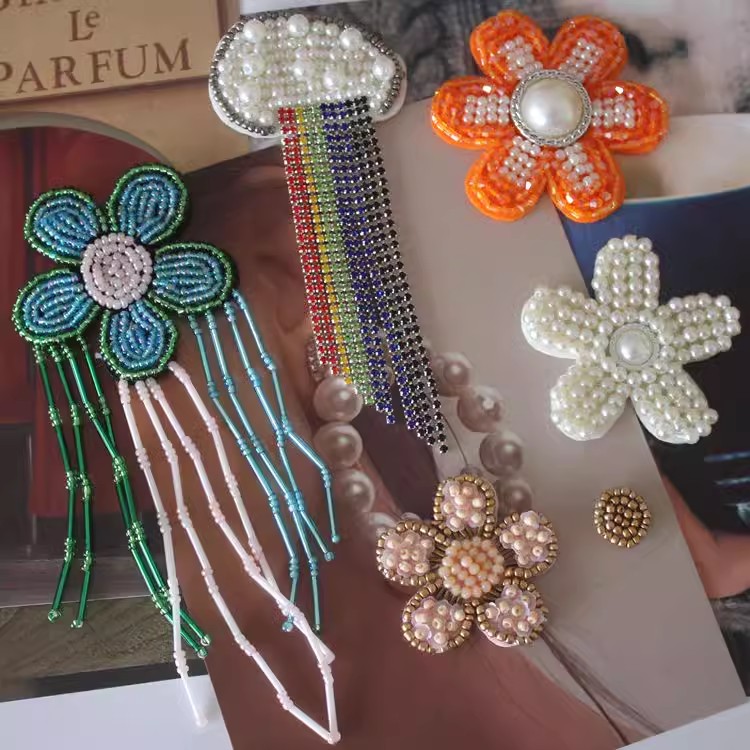 Tassel Beaded Cloth Patch Accessories BA0065