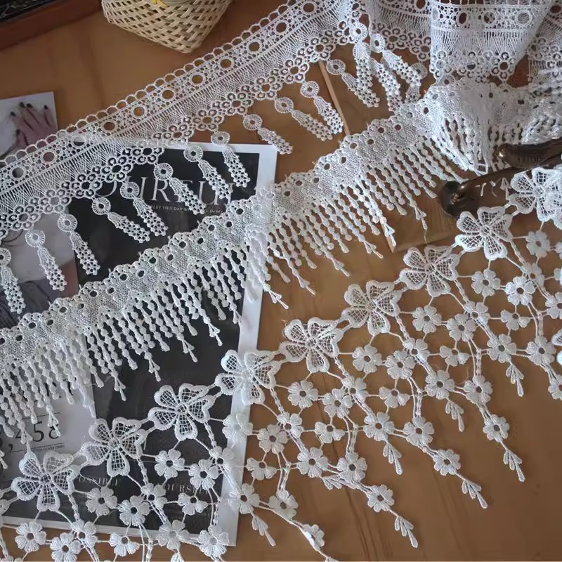 Tassel Flower Lace Trim Cloth Cuff Width 17 cm LT0335-Lace Fabric Shop