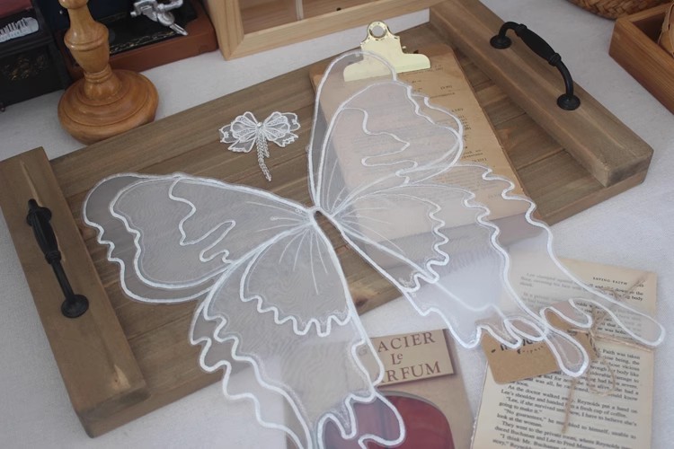 Three Layers Organza Lace Collar Fabric EF0070-Lace Fabric Shop