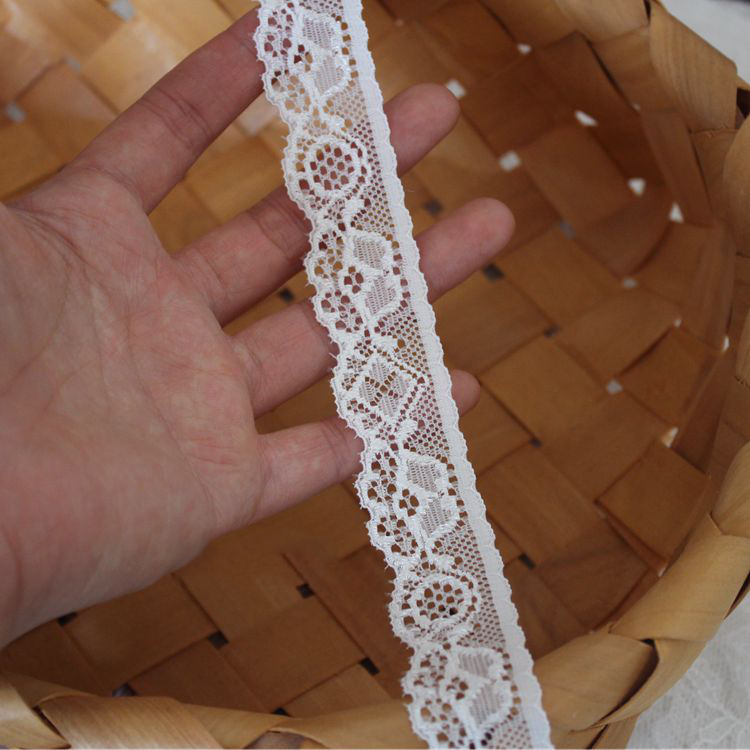 White Black Elastic Border Lace Width 2 cm LT0386