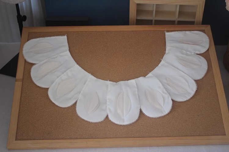 Ivory Cotton Lace Collar Eyelet Fabrics EF0059-Lace Fabric Shop