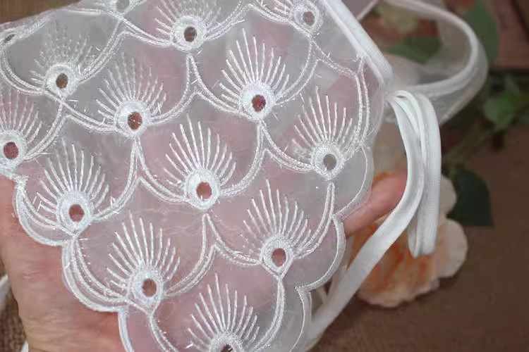 White Embroidery DIY Collar Eyelet Fabrics EF0058-Lace Fabric Shop