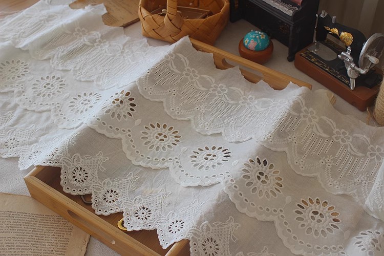 White Eyelet Fabric By The Yard Width 13 cm EF0119