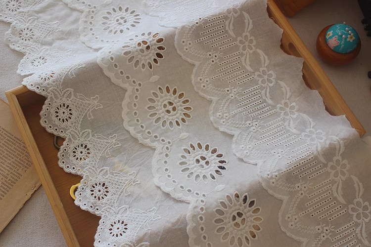 White Eyelet Fabric By The Yard Width 13 cm EF0119