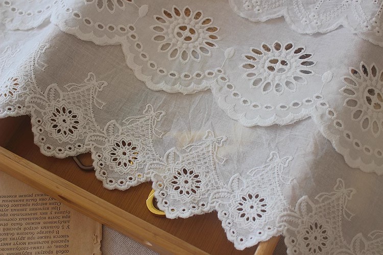 White Eyelet Fabric By The Yard Width 13 cm EF0119
