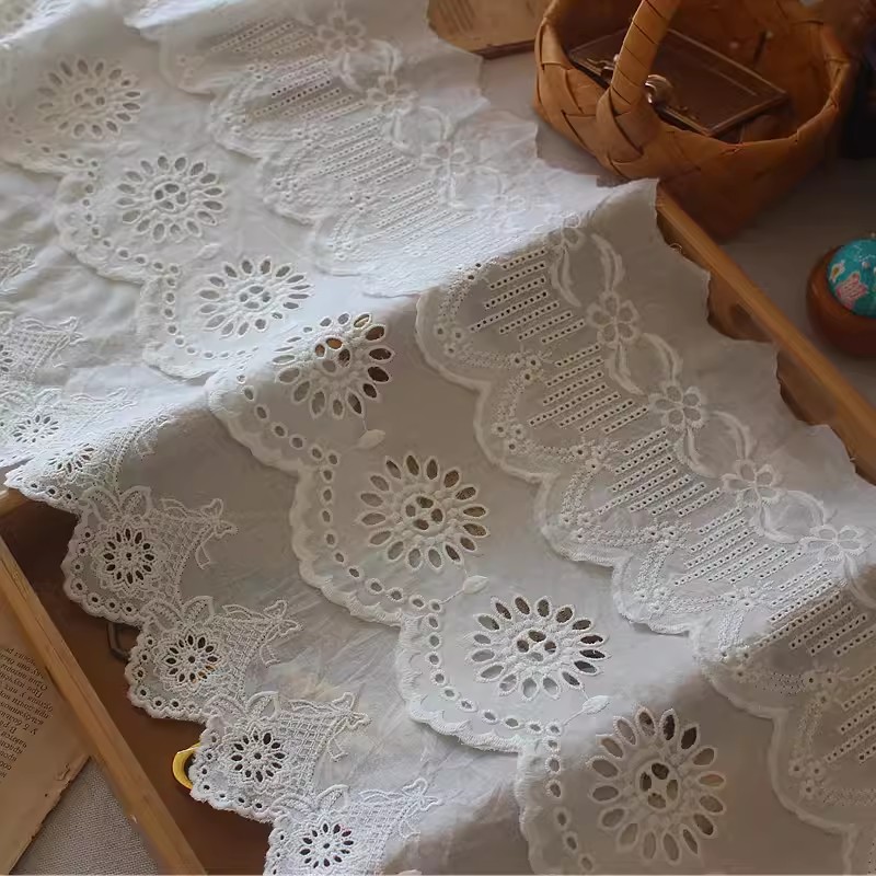 White Eyelet Fabric By The Yard Width 13 cm EF0119