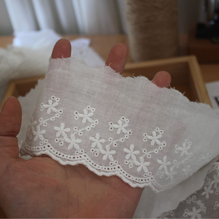 White Eyelet Fabrics Width 6-12 cm EF0005-Lace Fabric Shop