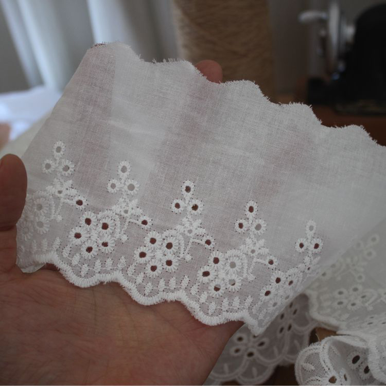 White Eyelet Fabrics Width 6-12 cm EF0005-Lace Fabric Shop