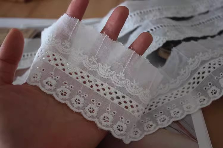 White Eyelet Lace Width 4-11 cm EF0010-Lace Fabric Shop