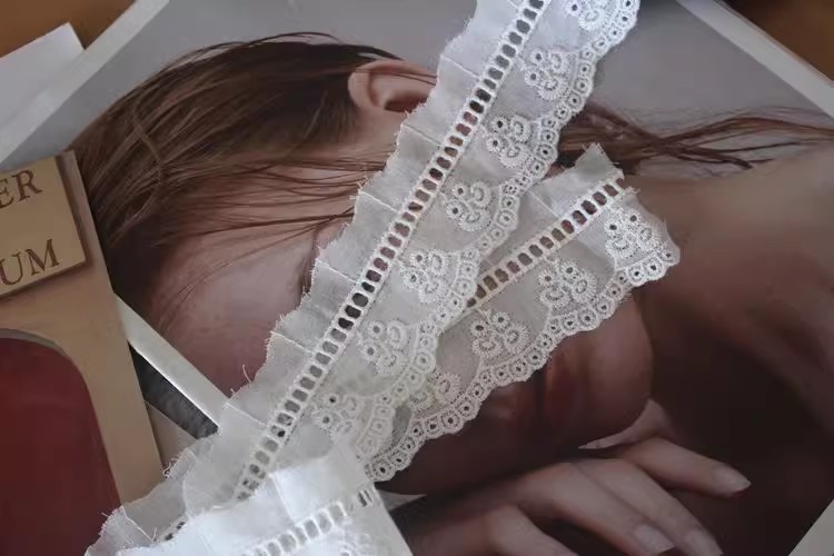 White Eyelet Lace Width 4-11 cm EF0010-Lace Fabric Shop