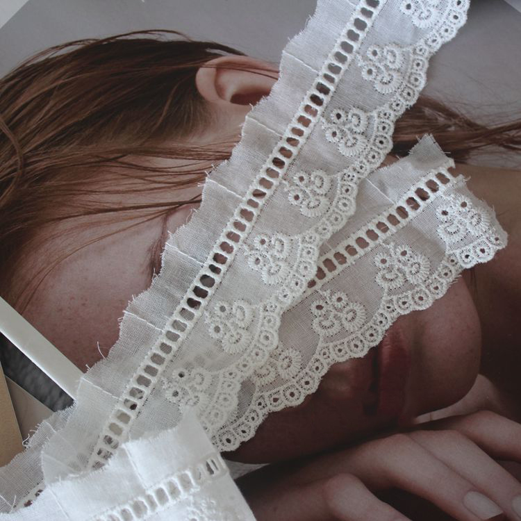 White Eyelet Lace Width 4-11 cm EF0010-Lace Fabric Shop