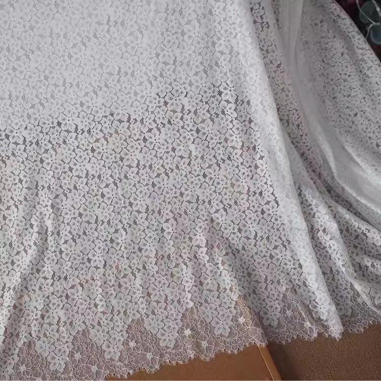 White Lace Curtains Fabric Width 150 cm GL0100