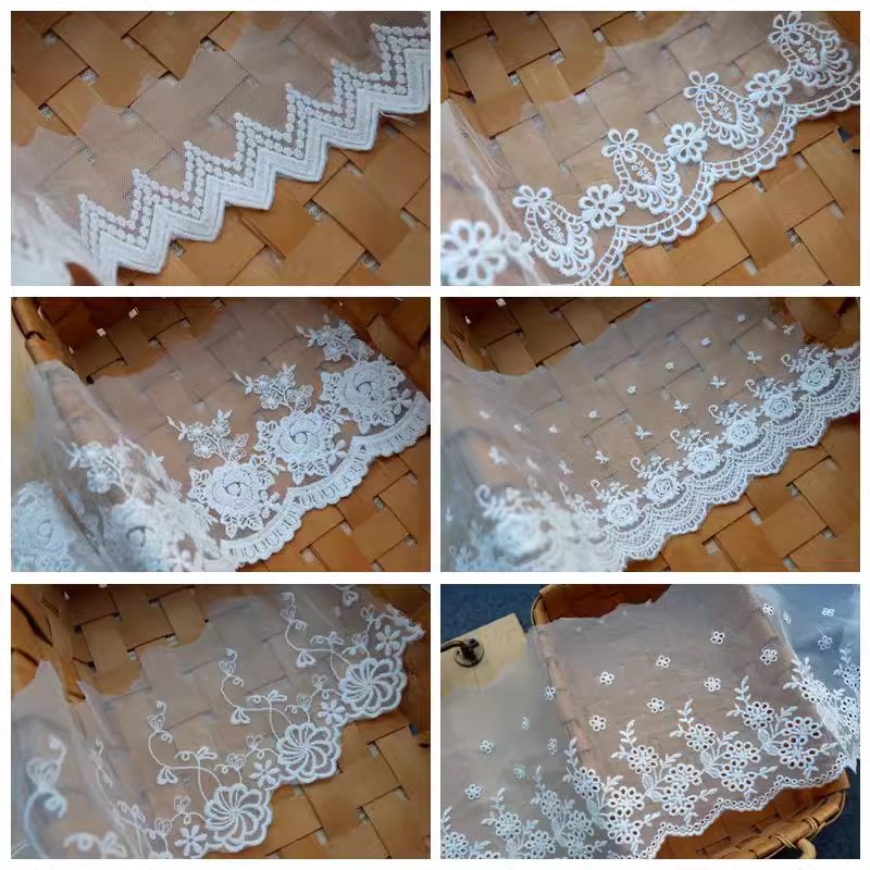 White Tulle Fabric Width 6-13 cm TF0127