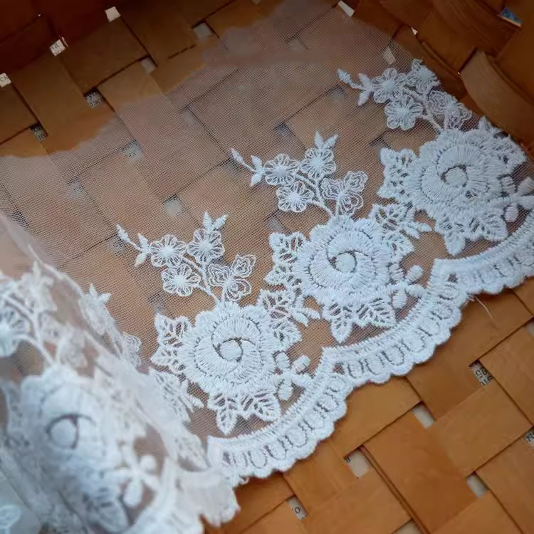 White Tulle Fabric Width 6-13 cm TF0127