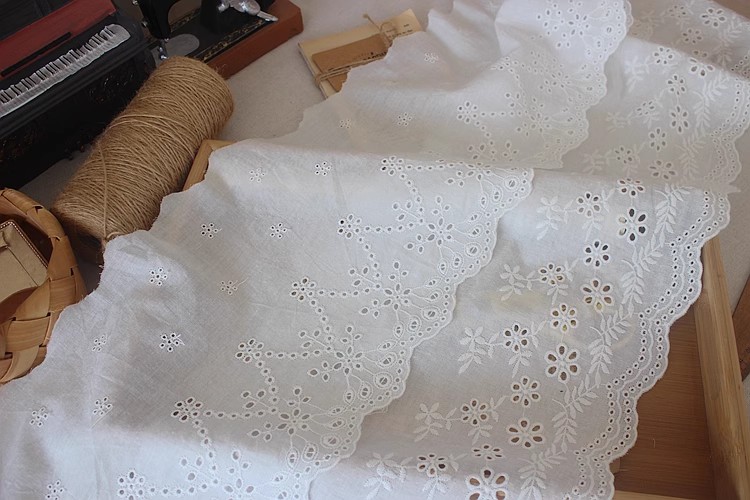 Wide Cotton Lace Trim Width 19-21 cm EF0117