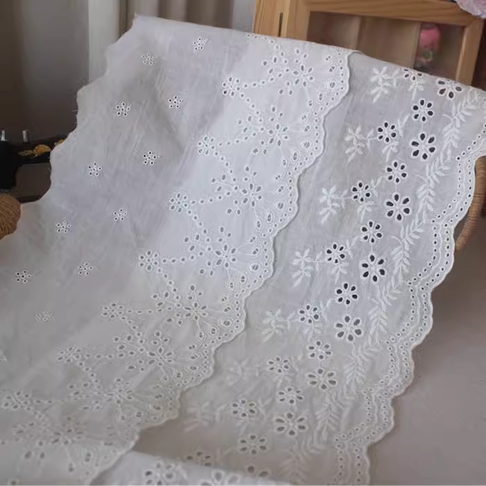 Wide Cotton Lace Trim Width 19-21 cm EF0117