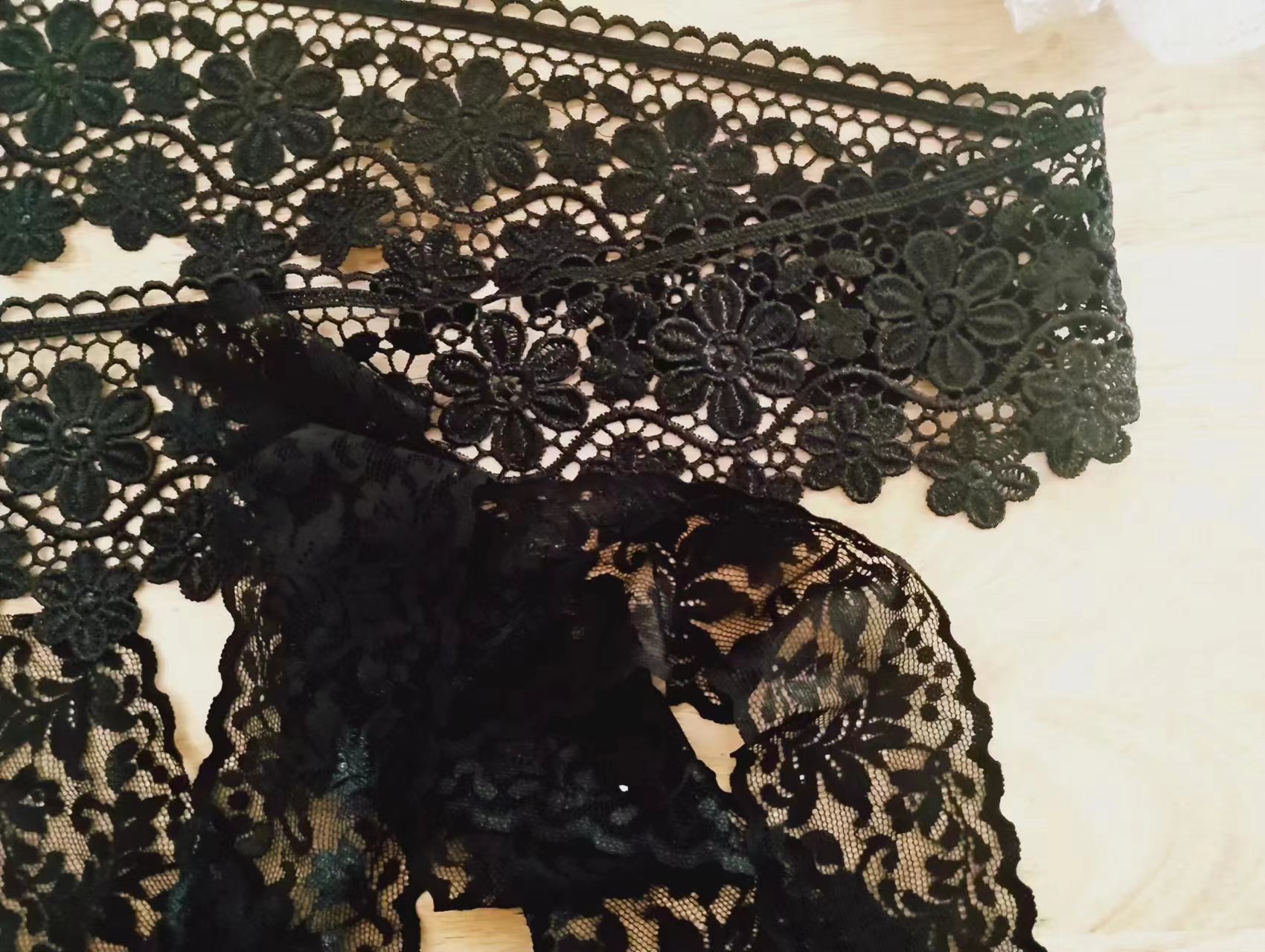 toms black floral lace