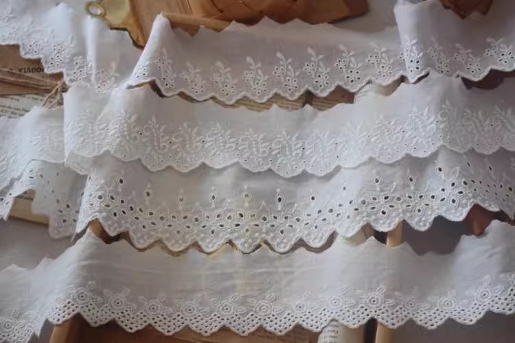 Cotton Eyelet Fabric By The Yard Width 7 cm EF0107