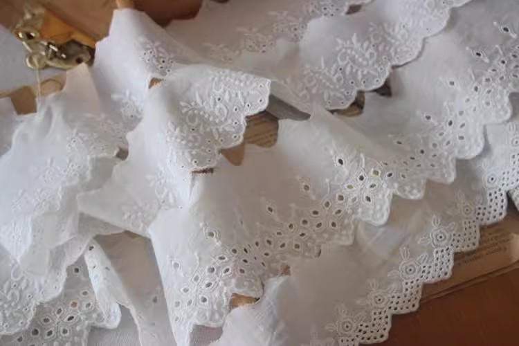 Cotton Eyelet Fabric By The Yard Width 7 cm EF0107