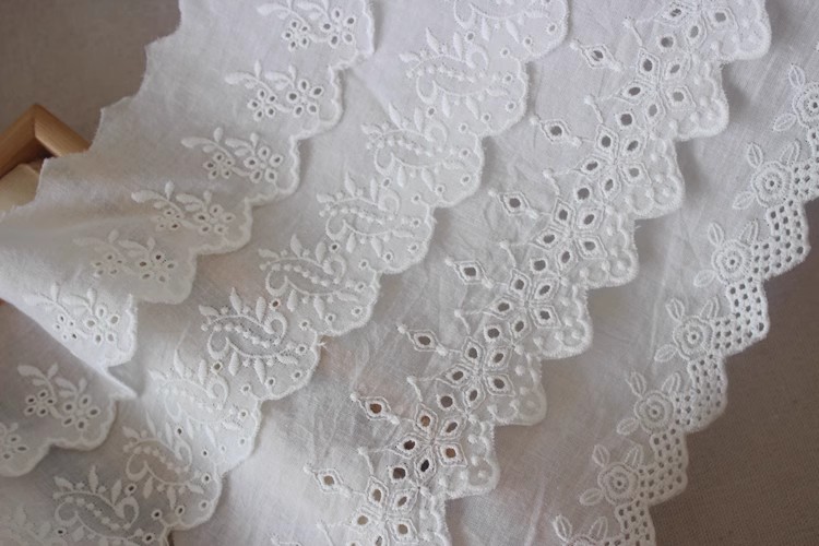 Cotton Eyelet Fabric By The Yard Width 7 cm EF0107