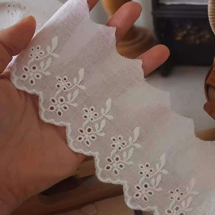 Cotton Eyelet Fabric By The Yard Width 7 cm EF0107