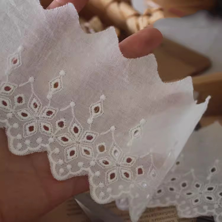 Cotton Eyelet Fabric By The Yard Width 7 cm EF0107