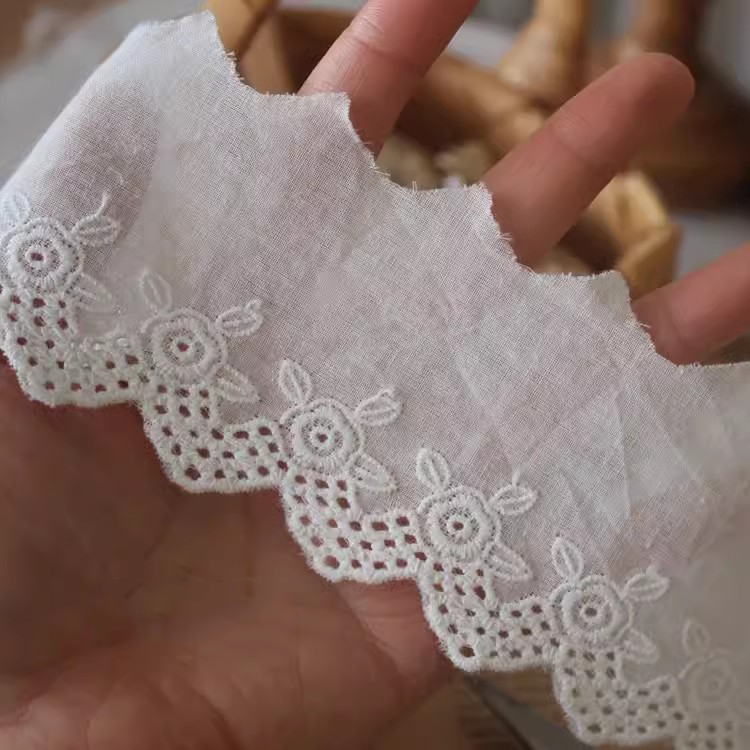 Cotton Eyelet Fabric By The Yard Width 7 cm EF0107