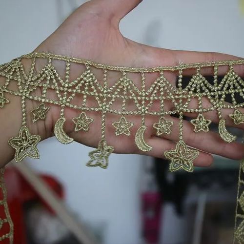 Guipure Star Moon Lace Trim Width 7 cm CL0075-Lace Fabric Shop