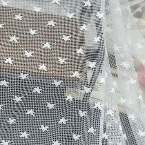 Star Stretch Tulle Width 150cm TF0030-Lace Fabric Shop