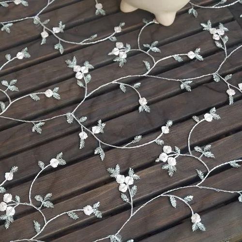 Embroidery Tulle Fabric Width 130cm TF0040-Lace Fabric Shop