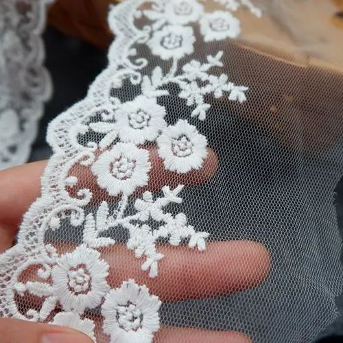 Embroidery Tulle Width 9-11 cm TF0006-Lace Fabric Shop