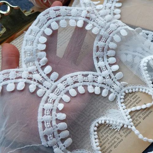 Embroidery Tulle Width 18-25 cm TF0012-Lace Fabric Shop