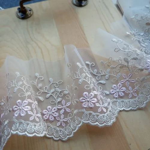 Embroidery Tulle Width 9-11 cm TF0027-Lace Fabric Shop