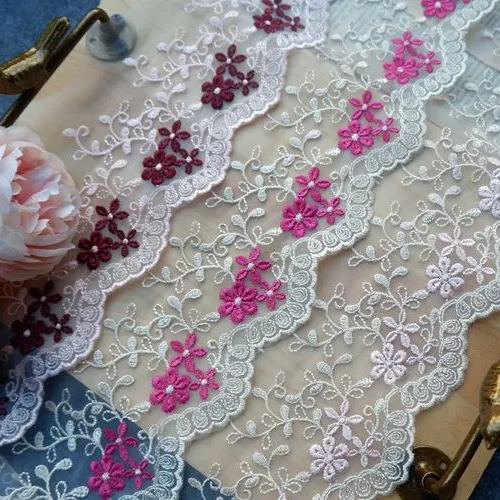 Embroidery Tulle Width 9-11 cm TF0027-Lace Fabric Shop