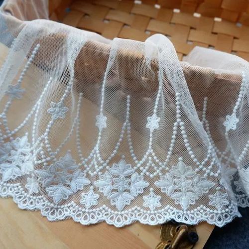 Dress Embroidery Lace Trim Width 22 cm TF0064-Lace Fabric Shop