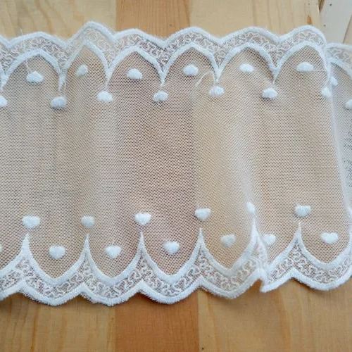 White Dress Tulle Lace Trim Width 12 cm TF0060-Lace Fabric Shop