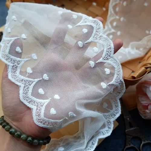 White Dress Tulle Lace Trim Width 12 cm TF0060-Lace Fabric Shop