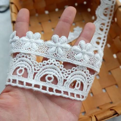 White Lace Floral Trims Width 3 cm LT0159-Lace Fabric Shop