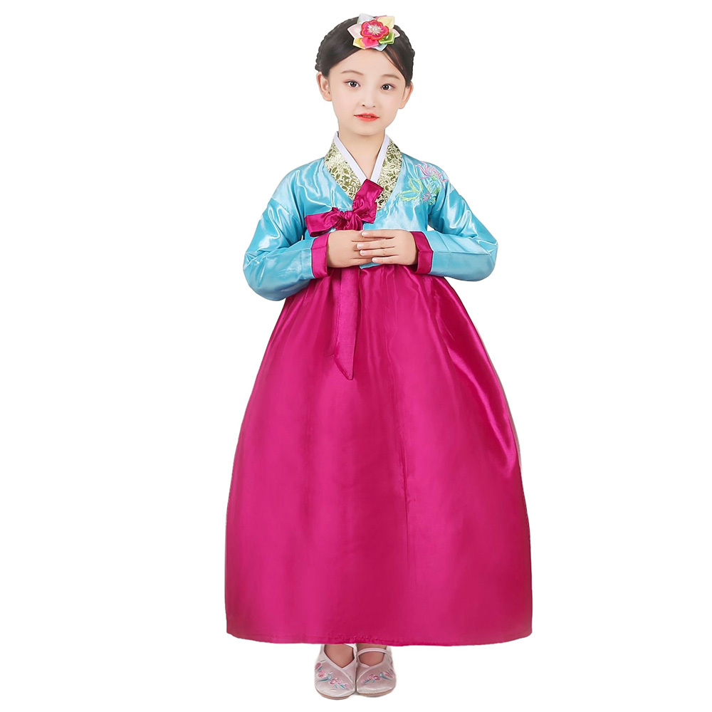 Girls Korean Superstar Hanbok Traditional Dress Cosplay Dance Costume