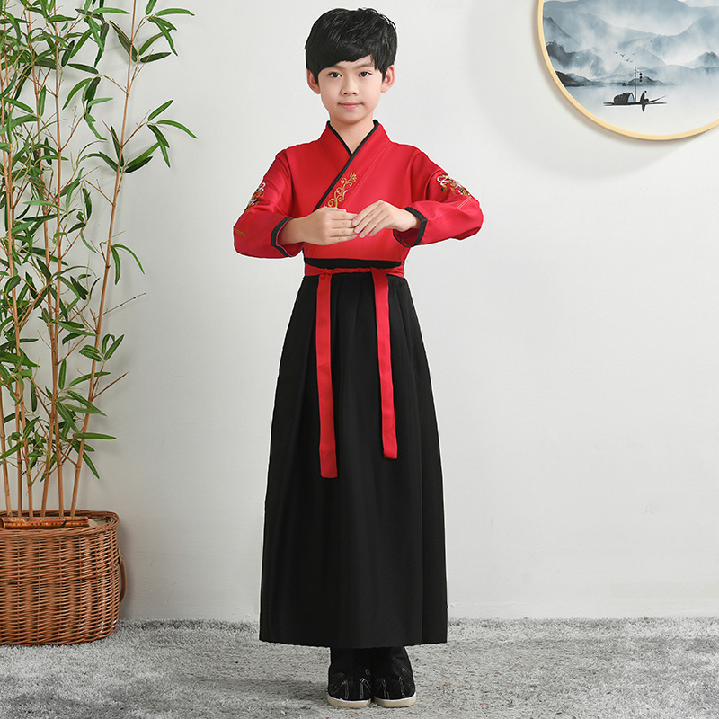 Boys Ancient Chinese Traditional Student Hanfu Cosplay Costume