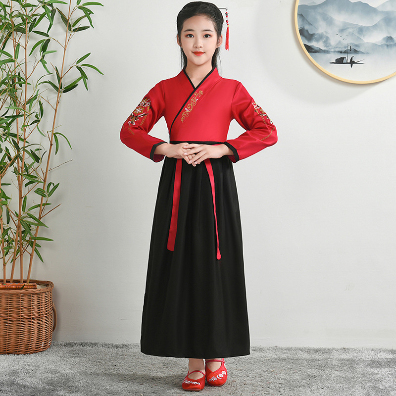 Girls Ancient Chinese Traditional Student Dress Hanfu Cosplay Costume