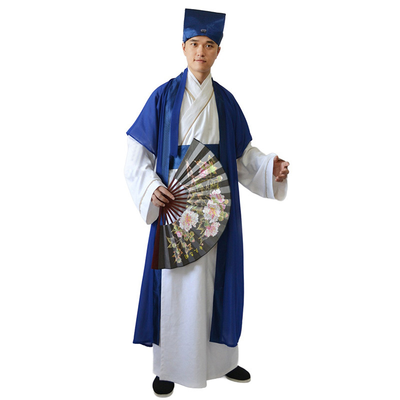 Mans Tang Dynasty Ancient Chinese Gifted Scholar Cosplay Costume