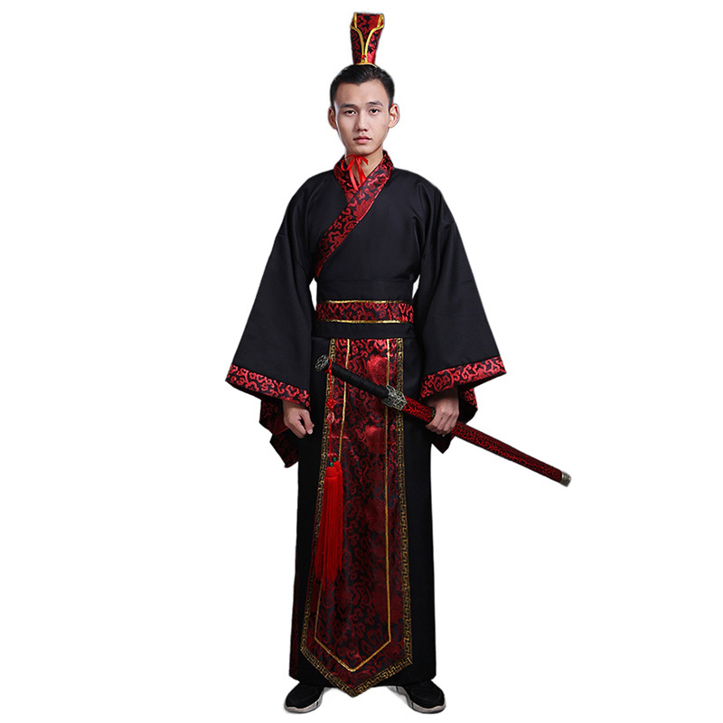 Mans Ancient Chinese Emperor Qin Dynasty King Cosplay Costume