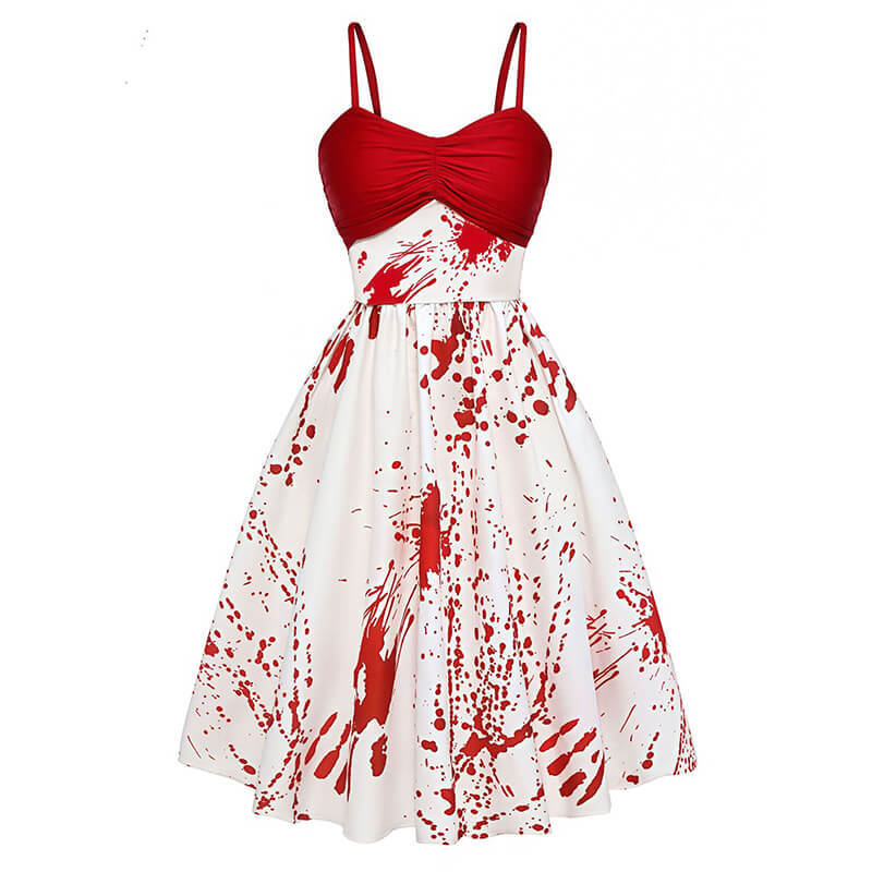 Womens Bloody Graffiti Slip Dress Halloween Scary Costume