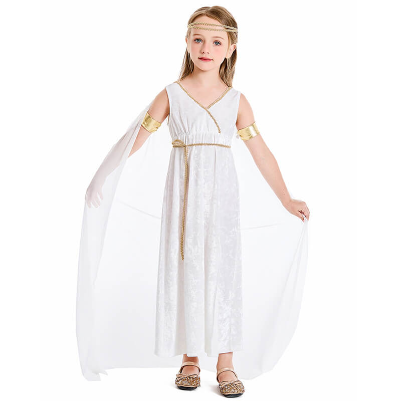 Little Girls Greek Goddess Dress Kids Halloween Cosplay Costume