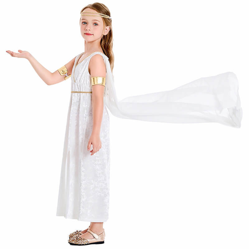 Little Girls Greek Goddess Dress Kids Halloween Cosplay Costume